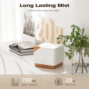 ASAKUKI 700 ml Essential Oil Diffuser for Home Aromatherapy
