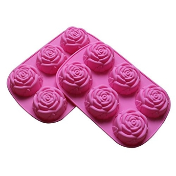 Rose Silicone Molds for Ice, Chocolate, Soaps - 2 Pack