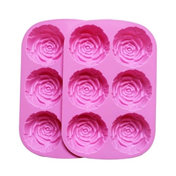 Rose Silicone Molds for Ice, Chocolate, Soaps - 2 Pack