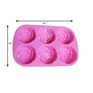 Rose Silicone Molds for Ice, Chocolate, Soaps - 2 Pack