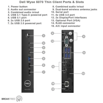 Dell Wyse 5070 Mini PC, Intel, 8GB RAM, 256GB SSD, 4K