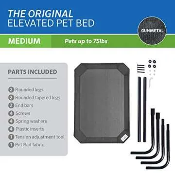 Coolaroo The Original Cooling Elevated Dog Bed, Indoor and Outdoor, Medium, Gunmetal