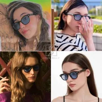 SHEEN KELLY Vintage Round Sunglasses Women Johnny Depp Style Colorful Summer Eyewear See Through Tinted Lens Pirate Captain
