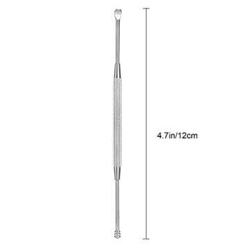 Steel Ear Pick Earwax Remover Spoon Ear Scraper Scratcher Earwax Cleaner with Storage Box, 304 Stainless