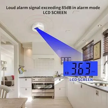 4-Pack,Smoke and Carbon Monoxide Detector,2 in 1 CO & Smoke Alarm,Carbon Monoxide Detectors,Smoke Detector,85dB in Alarm,LCD Screen,Wireless,Easy to Install
