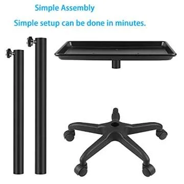 FLOLXNB Rolling Salon Tray - Adjustable Utility Cart