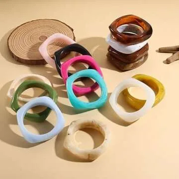 Caiyao Colorful Acrylic Resin Bangle Bracelet for Women
