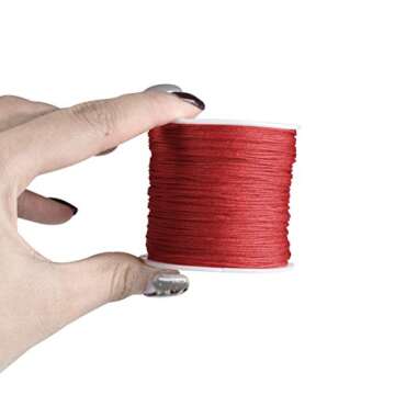 BUYGOO 735 Yards 0.8mm Nylon Beading String Chinese Knotting Cord Nylon Shamballa Cord Beading String for Necklace Bracelet Beading Kumihimo Chinese Knot - 15 Colors