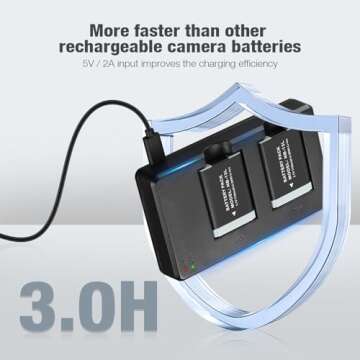 NB-13L Battery 2 Pack Replacement Li-ion Batteries and USB Dual Charger Set Compatible with PowerShot G1X G5X G7 X G7X Mark 2 II III G9 X G9X SX620 SX720 SX730 SX740 HS Digital Camera