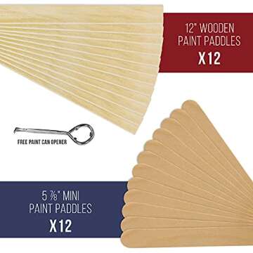 TCP Global Epoxy Resin Paint Mixing Cups Plastic Liquid Measuring Essentials Supplies Kit - Disposable Plastic, Lids, Paint Sticks, Mini Mixing Paddles, Auto Paint Strainers & Paint Can Opener