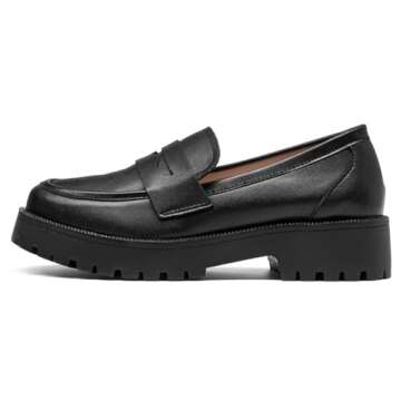 U-lite Women’s Comfort Chunky Platform Loafers - Non Slip & Stylish Casual Shoes