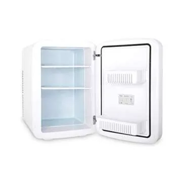 Cooluli Vibe Mini Fridge for Bedroom - With Cool Front Magnetic Whiteboard - 15L Portable Small Refrigerator for Travel, Car & Office Desk - Plug In Cooler & Warmer for Food, Drinks & Skincare (White)