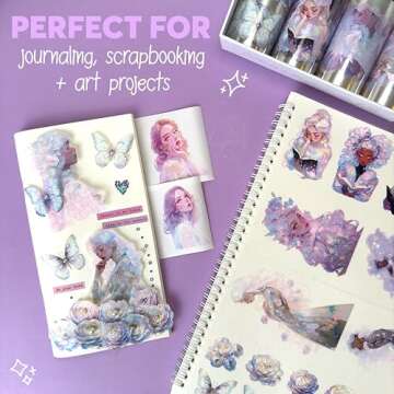 Fayware PET Washi Tapes for Journaling, Scrapbooking & Crafting. Cut and Use as Holographic Stickers...