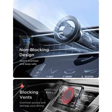 LISEN MagSafe Car Phone Vent Mount - Hands-Free Convenience