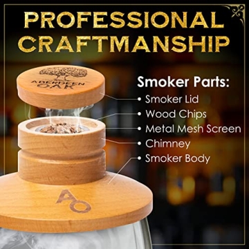 Aberdeen Oak Deluxe Cocktail Smoker Kit for Whiskey Lovers