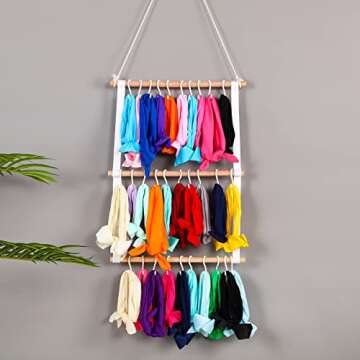 Hipcheer Headband Holder for Baby Girls, 30 Hooks Headband Organizer for Baby Girls, Baby Headband Holder Organizer for Door,Closet,Wall