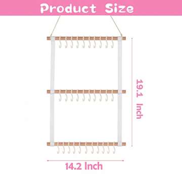 Hipcheer Headband Holder for Baby Girls, 30 Hooks Headband Organizer for Baby Girls, Baby Headband Holder Organizer for Door,Closet,Wall