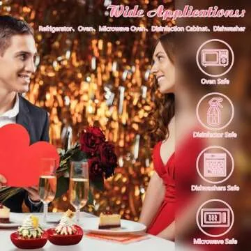 ZCYSRLQIN 6 Pieces Heart Shaped Bowls Ceramic Dip Bowl Plates Multipurpose Salad Bowls Appetizer Plates Cooking Gifts for Candy Sauce Sushi Dipping Serving Wedding Anniversary Valentine's Day (Red)