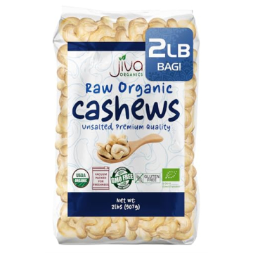 Jiva Organics Raw Organic Whole Cashews 2 Pounds