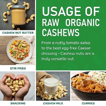 Jiva Organics Raw Organic Whole Cashews 2 Pounds