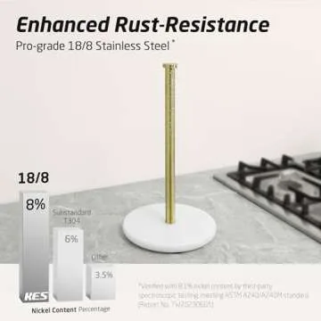 KES Marble Paper Towel Holder - Elegant Gold Design for Kitchens