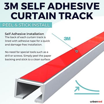 UrbanRed Self Adhesive Curtain Track Easy Install 9.8FT