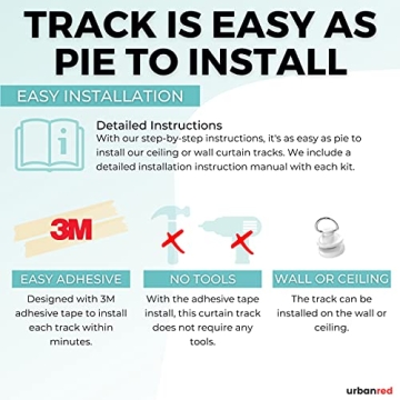 UrbanRed Self Adhesive Curtain Track Easy Install 9.8FT