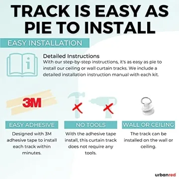 UrbanRed Self Adhesive Curtain Track Easy Install 9.8FT