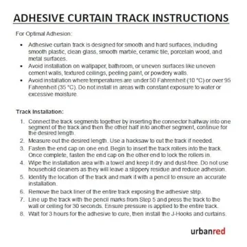 UrbanRed Self Adhesive Curtain Track Easy Install 9.8FT