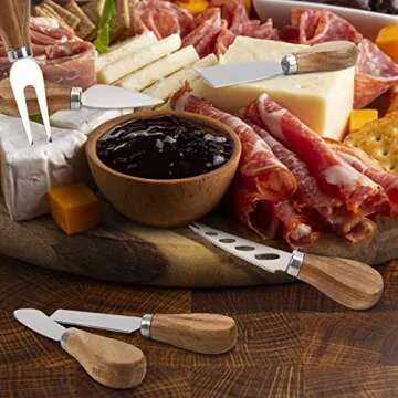 Cheese Knife Set, Stainless Steel Cheese Knives for Charcuterie Board, 6-Piece Cheese Slicer Cutter Spreader Fork Spreading Cutting Knife Utensils, Butter Tool Cutlery Christmas New Year Gift Set