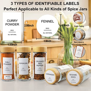 AISIPRIN 24 Pcs Glass Spice Jars Set with Labels
