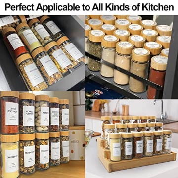 AISIPRIN 24 Pcs Glass Spice Jars Set with Labels