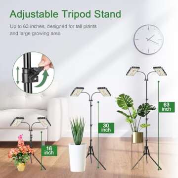 Gilouppe Grow Light with Adjustable Stand - Full Spectrum LED
