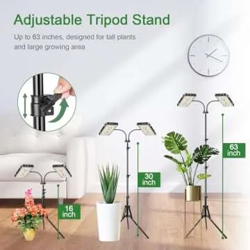 Gilouppe Grow Light with Adjustable Stand - Full Spectrum LED