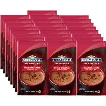 Ghirardelli Double Chocolate Hot Cocoa Mix - Rich & Creamy 25 Packets with Cocoa Scoop