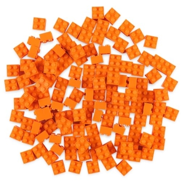 Strictly Briks Compatible with Lego Classic Bricks Starter Kit, Orange, 144 Pieces, 2x2 Inches, Buil...