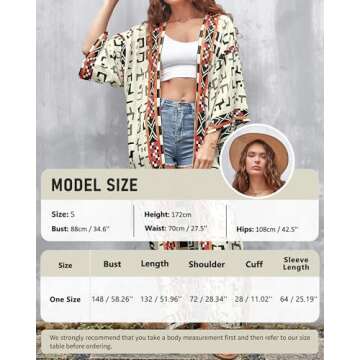 Bsubseach Women Loose Open Front Boho Cover Up Long Kimono Swimsuit Cover Ups for Women Geometric Pr...