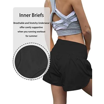 AUTOMET Women's Stylish High Waisted Athletic Shorts