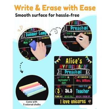 Double-Sided First & Last Day School Chalkboard Sign