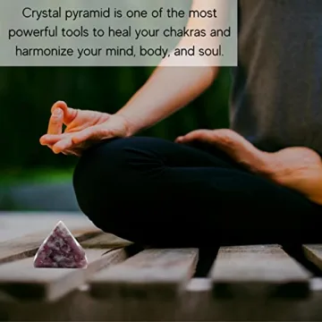 Lepidolite Pyramid Crystal for Chakra Healing & Meditation