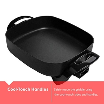 Caynel 12" Nonstick Electric Skillet - 1400W, Glass Lid