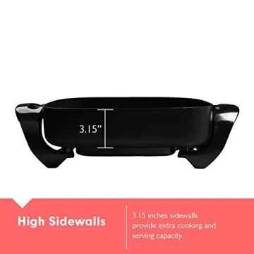 Caynel 12" Nonstick Electric Skillet - 1400W, Glass Lid