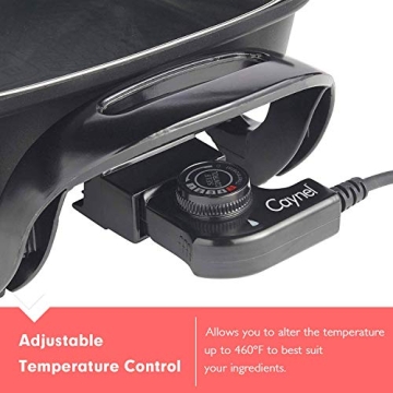 Caynel 12" Nonstick Electric Skillet - 1400W, Glass Lid