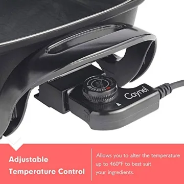 Caynel 12" Nonstick Electric Skillet - 1400W, Glass Lid