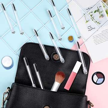 Dming 50pcs Eyelash brush Lash Wand Makeup tool Eyelash Extension supplies Cleaning brush Diamond Mascara foil black