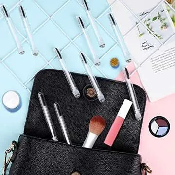 50pcs Dming Eyelash Brushes with Diamond Foil - Sparkly & Functional