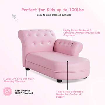 Costzon Kids Couch for Toddlers - Ergonomic & Portable