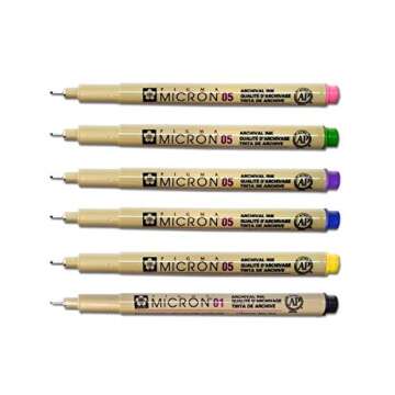 G.T. Luscombe Company, Inc. Pigma Micron 01 Fine & 05 Medium Point Bible Study Pen Kit | No Smearing...