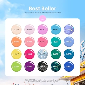 Beetles 23Pcs Gel Nail Polish Set Spring Colors Glitter