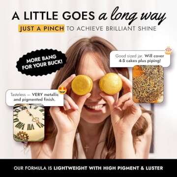 MONÉGASQUE Gold Edible Glitter for Cocktails 15g – Gold Edible Glitter for Drinks – Edible Gold Drink Glitter – Valentine Edible Cake Decorations – Gold Luster Dust Edible – Edible Glitter for Cakes